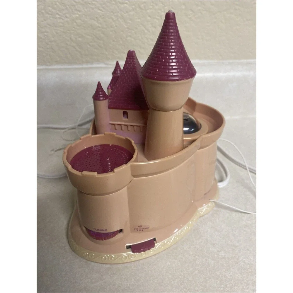 Walt Disney Princess Castle Pink Am Fm Radio Alarm Clock Music/Dome Light Works